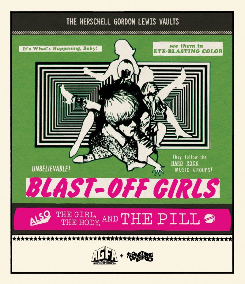 BLAST-OFF GIRLS + THE GIRL, THE BODY, AND THE PILL cover art